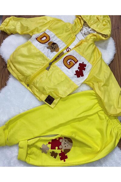 mini crayz store Erkek bebek yağmurluklu 3 lü takım çocuk giyim