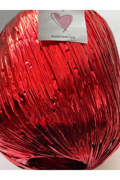 Makromİps Premium Metallic Paper - Shiny Evening Dress Polyester Bag and Hat Decorated Knitted Rope