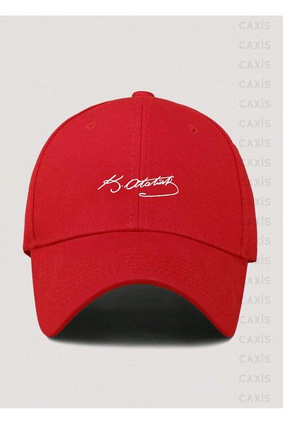 GYES Kemal Atatürk Signature Printed Adjustable Velcro Gabardine Hat