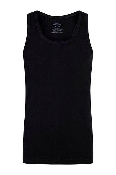 Şahin 6 Pieces Men's Rambo Rib - 100% Cotton, Cross Back Tank Top