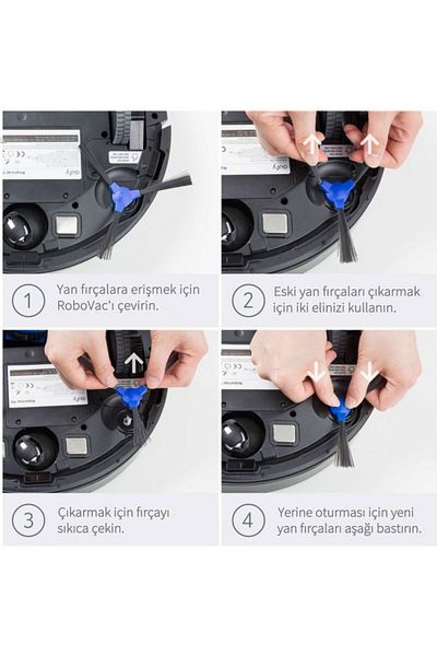 srfn ticaret Anker Eufy Robovac 11s - 35c Compatible Side Brush Set 4 Pieces