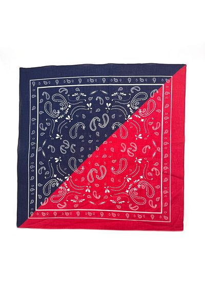 Naz İpek Ethnic Patterned White-Red-Blue Cotton Bandana Set 50x50 Summer Scarf