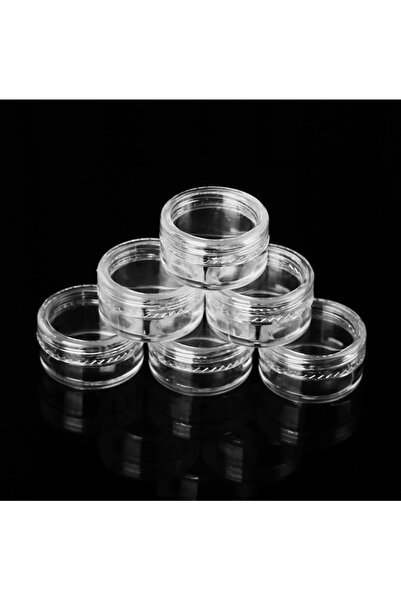 RNK BEAUTY Plastik Boş Sim Süs Boncuk Krem Kutusu - Kapaklı 50 Adet 5GR