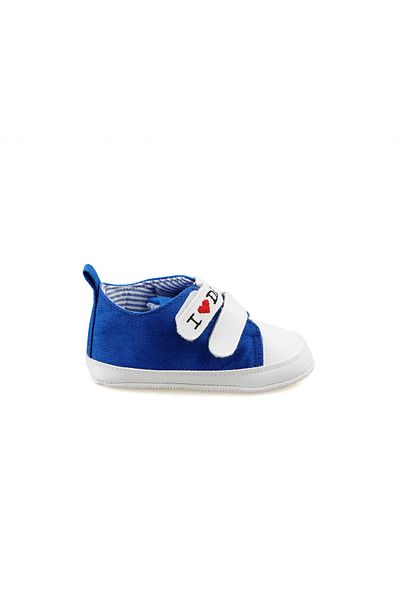 First Step G-2287-SAKS Blue Baby Daily Booties - Mom and Dad Baby Shoes