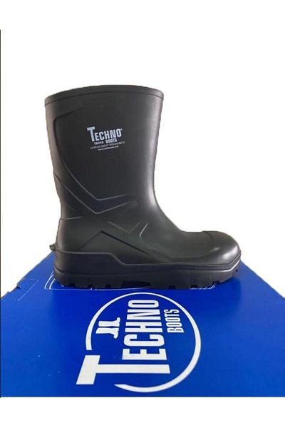 Techno CIZME O4 Verde închis 27 cm. Cizme scurte din poliuretan TPU 100% rezistente la apa fara varf din otel