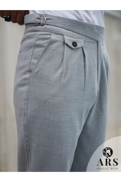 Ars Magic Box ARS MAGİC BOX YENİ SEZON PAMUK BAGGY ÇİFT PİLELİ RAHAT KESİM VE METAL TOKALI STANDART BOY PANTALON