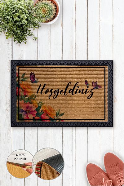 Popcorn Kids Winter and Butterfly Pattern Framed Floor Mat