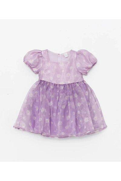 LC Waikiki Square Collar Floral Patterned Baby Girl Dress