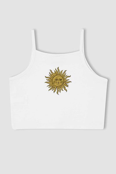 MYADA New Season Sun Printed Crop Top - Girl 12407