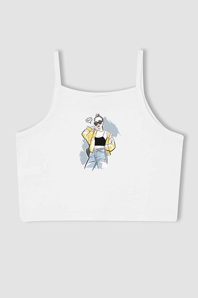 MYADA New Season Printed Girl's Crop Top - 14658