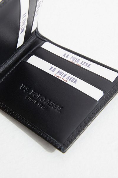 U.S. Polo Assn. US POLO ASSN.8407 - Γνήσιο Δερμάτινο Μαύρο Πορτοφόλι Θήκη