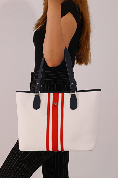 Nas Bag Geantă de mână și de umăr pentru femei Lacos 1333 White