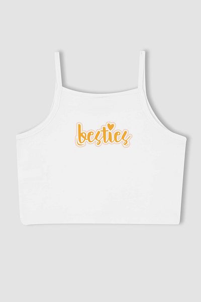 MYADA New Season Besties Printed Girls' Crop Top - 12319