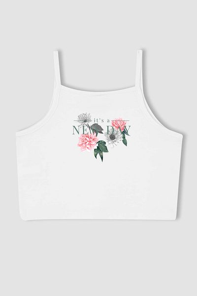 MYADA Νέα σεζόν - It's a New Day Printed Crop Top Girl 12663
