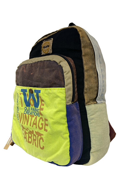 Old Cotton Kaliteli Vintage Salaş Disayn Günlük Gezi Spor Sırt Çantası Matanza Bag 30x42cm