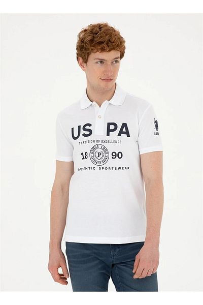 U.S. Polo Assn. Λευκό μπλουζάκι US Polo Assn. Men's Slim Fit - T-MANCA DMLS