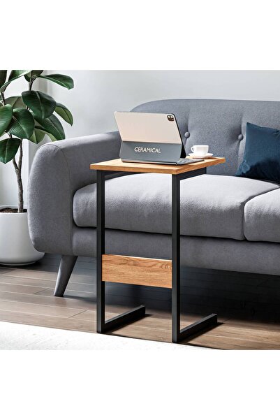 Ceramical C Sehpa - Ebru / Siyah - 67 cm