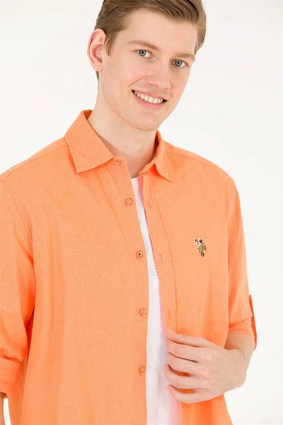 U.S. Polo Assn. US POLO Men's Linen Sports Shirt - Comfort Fit G081SZ004.000.1844703 ENZO