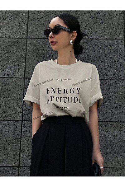 Adrift Unisex Oversize kroj Energija Štampano T-shirt