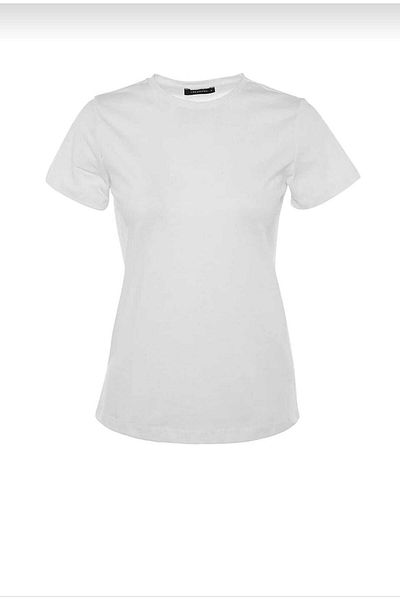 Serüven Sport Tricou de damă de calitate superioară, culoare uni, negru, alb, cu gât crew, bumbac organic, tricou din bumbac pieptănat
