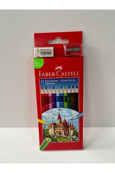 Faber Castell 12 Pieces of Dry Paint Butterflies - Eraser and Penciltrash Gift