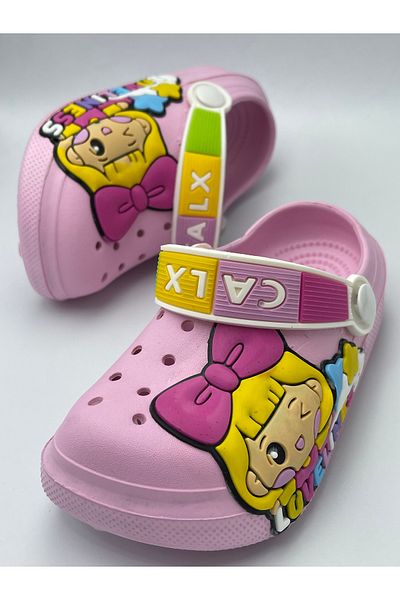 Hızlı Al Children's Baby Sandals with Princess Figure - Cross Slippers