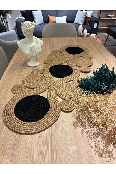 MaVaux Ahenk Jute Straw Look Runner - 40x110, Special Design Tablecloth, Jute Ranir