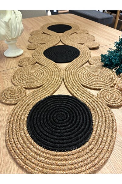 MaVaux Ahenk Jute Straw Look Runner - 40x110, Special Design Tablecloth, Jute Ranir