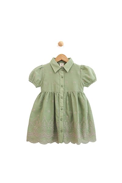 DIDuStore Rochie de fetita eleganta cu broderie si nasturi