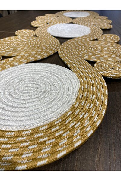 MaVaux Ahenk Jute Straw Look Runner - 40x110, Special Design Tablecloth, Jute Ranir