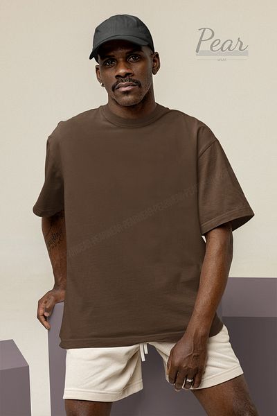 Pear Wear Ανδρικό μπλουζάκι Oversize βαμβακερό - T-shirt με λαιμόκοψη