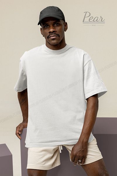 Pear Wear Ανδρικό μπλουζάκι Oversize βαμβακερό - T-shirt με λαιμόκοψη