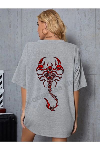 x-compass life THSORT Unisex Cotton Authentic Back Scorpion Printed