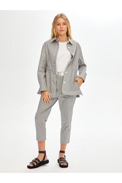 Faik Sönmez Striped Waist Tunel Overshirt Tunic 68231