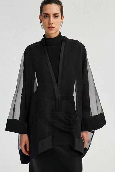 Touché Privé Organza V-Neck Tunic