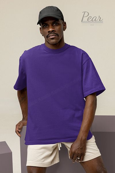Pear Wear Ανδρικό μπλουζάκι Oversize βαμβακερό - T-shirt με λαιμόκοψη