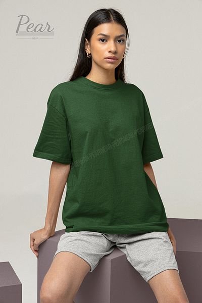 Pear Wear Βαμβακερό γυναικείο μπλουζάκι Oversize - T-shirt με λαιμόκοψη