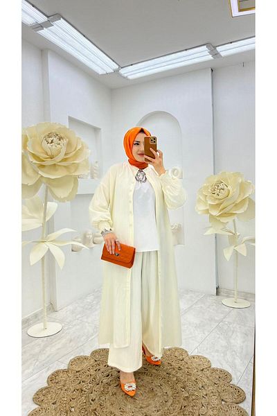 FIRSTESLEM Alisa Tunic and Trousers Double Patterned Set