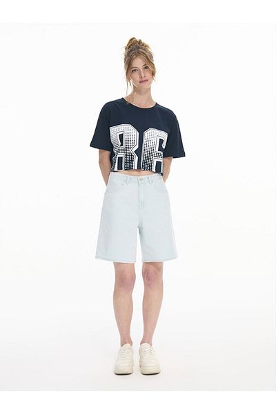 Ltb Pantaloni scurți Lores X Comfort Jean cu talie înaltă
