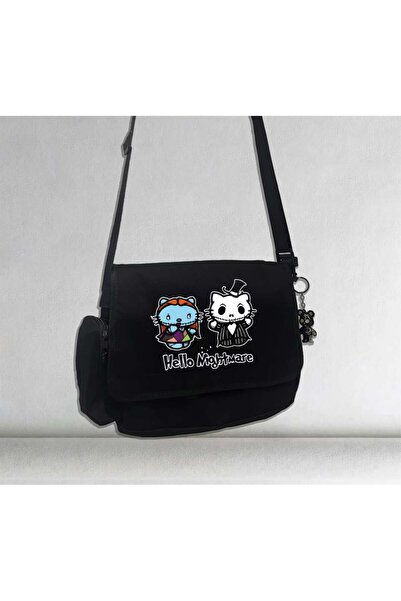 Toum Geantă neagră unisex cu imprimeu Halloween Hello Nightmare - DropHobby