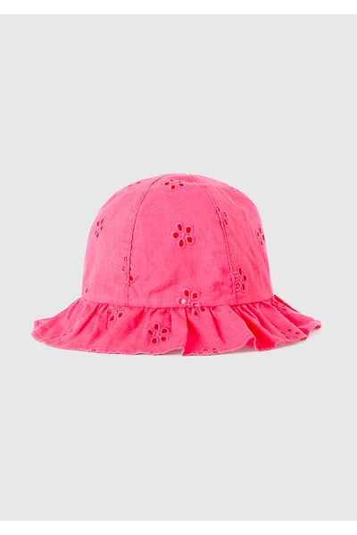 United Colors of Benetton Fuchsia Flower Patterned Girl's String Hat
