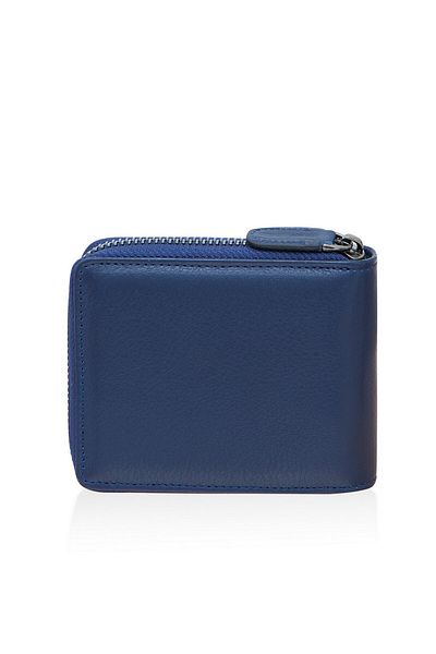 U.S. Polo Assn. US POLO ASSN.Δερμάτινη θήκη κάρτας για πορτοφόλι Navy Blue - με φερμουάρ, γνήσιο