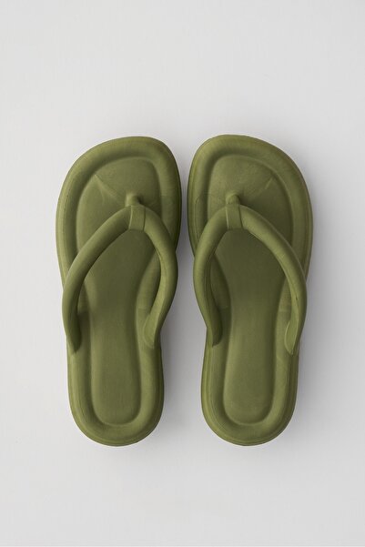OZYO Milla Khaki Eva Summer Slippers - Flip Flop Platform, Beach Daily Use