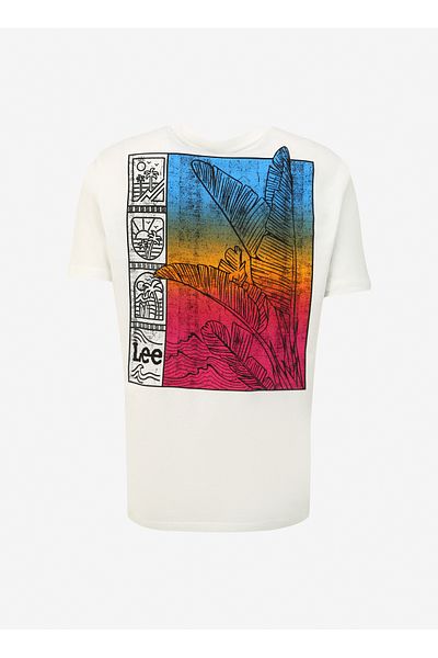 Lee Weißes Herren-T-Shirt mit Rundhalsausschnitt L 241311100   T-Shirt mit Rundhalsausschnitt