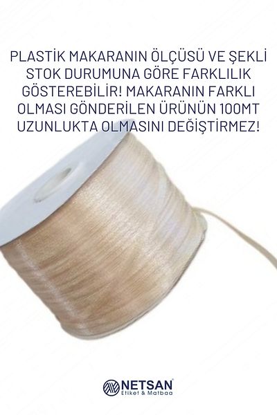 Netsan Etiket Σατέν Κορδέλα Κρέμα 3,5mm - 100mt