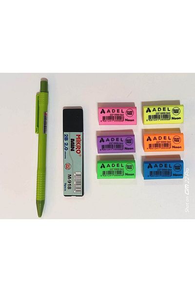 Mikro 09mm Thick Tip Pen and Eraser Set - 3 Pieces