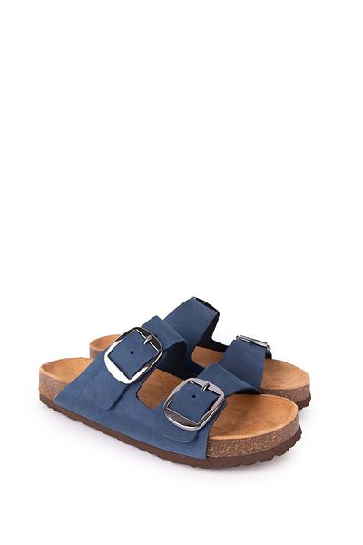Gondol Papuci de damă din piele naturală - cataramă dublă, casual șic, usl.2339