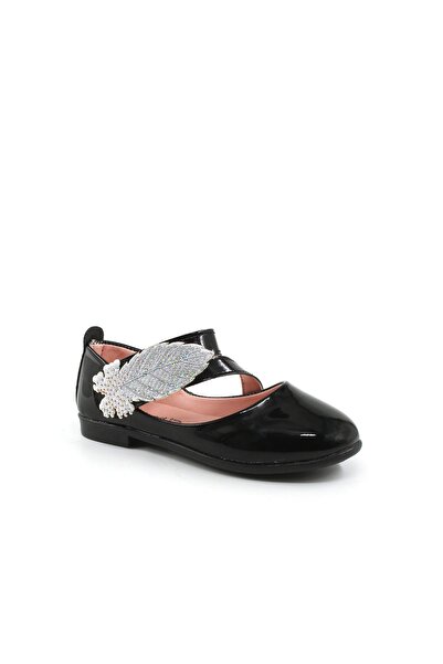 Pabuçland İç Tabanı Ortopedik Yaprak Detaylı Kız Çocuk Günlük Babet