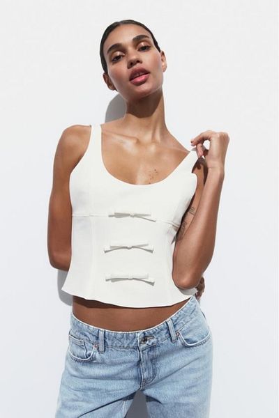 My Blog Ecru Brand - Side Zipper Bow Detailed Blouse