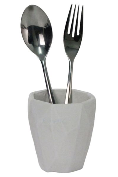 Evene Countertop Cutlery Decorative Upright Cutlery Holder Cylinder Cutlery White Color Model 2